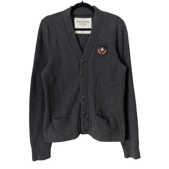 Vintage Abercrombie & Fitch Cardigan Mens Large Varsity Sweater Y2K Letterman - Picture 1 of 13
